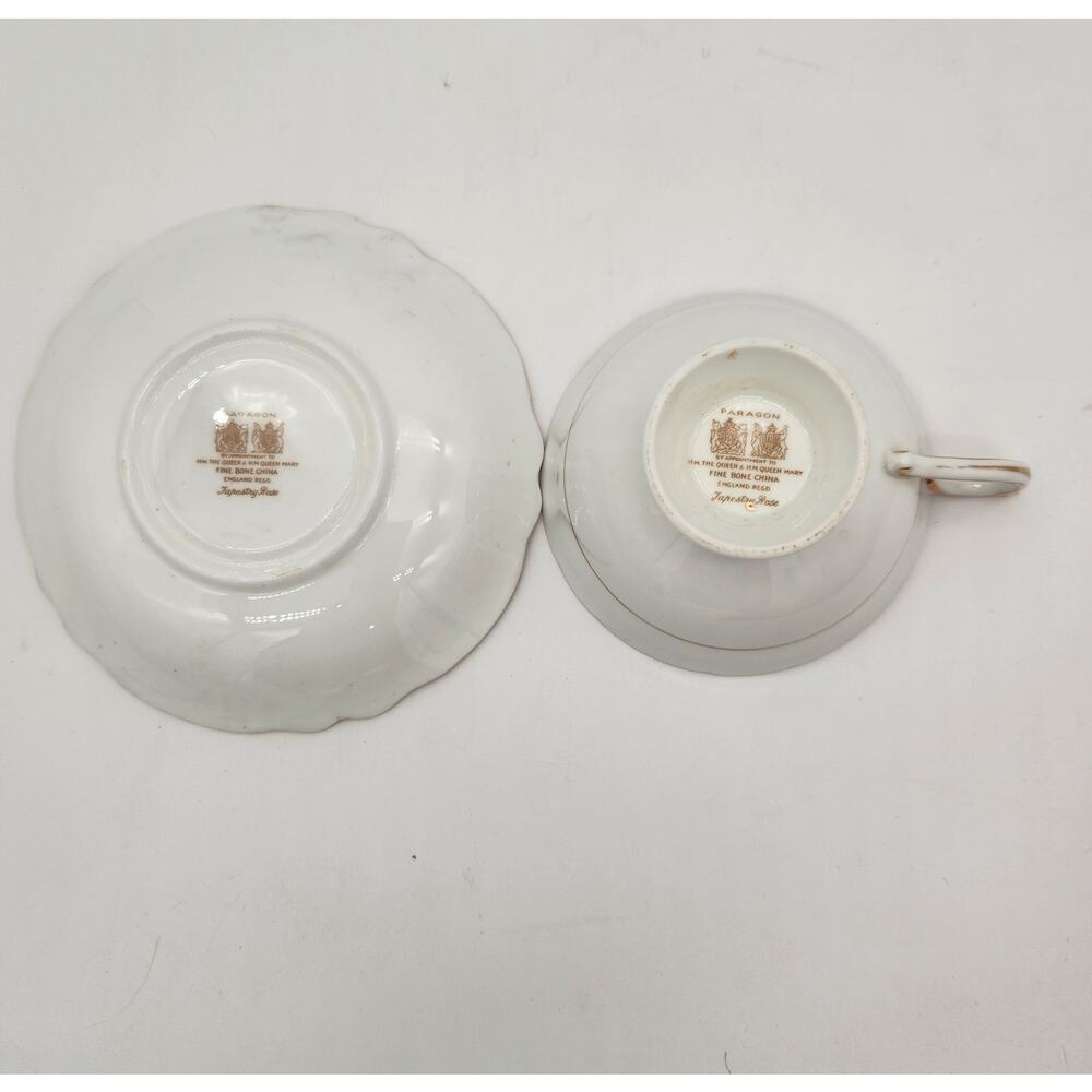 Vintage Paragon Tapestry Rose Fine Bone China Teacup & Saucer Set Double Warrant - Picture 9 of 9